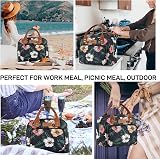 HOMESPON Insulated Lunch Bag Floral B Women's Men Work Lunch Tote 27x21x15 view 8
