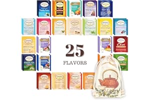 GARDENIKA Twinings Herbal and Decaf Tea Bags - Caffeine-Free Variety Sampler - 25 Flavors, 50 Count - Individually Wrapped Packets