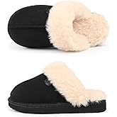 CIOR Boys Girls Memory Foam Slippers Faux Fur Lining Slip-on Clog Indoor Outdoor for Little Kid Big Kid