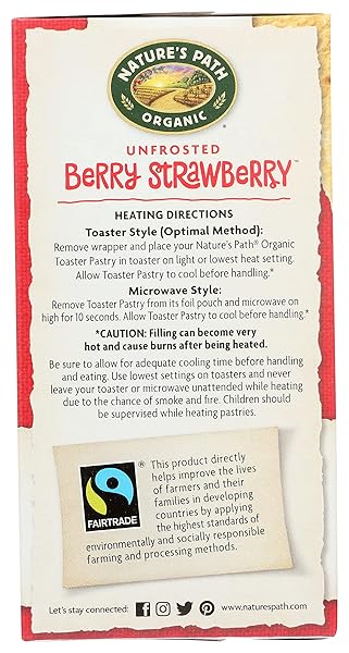NATURE’S PATH TOASTER PASTRIES, STRAWBERRY UN-FROSTED, 6 CT