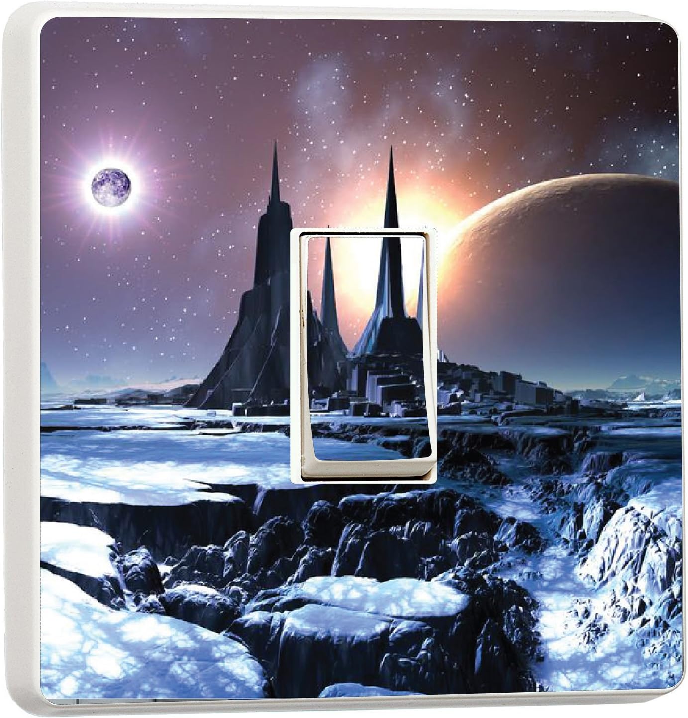 Alien planet Space tundra light switch photo cover sticker (10480248) Space