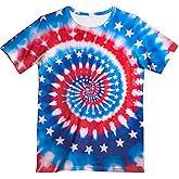 Ugtewxu Kids Neon Tie Dye Shirt for Boys Girls Tie-Dye T-Shirt Hippes Tshirt Senior Children Tee Size 6-16 Years Age