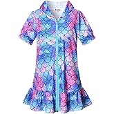 Jxstar Girls Swim Cover Up Terry Swimsuit Coverup Beach Pool Kids Zip Up Robe