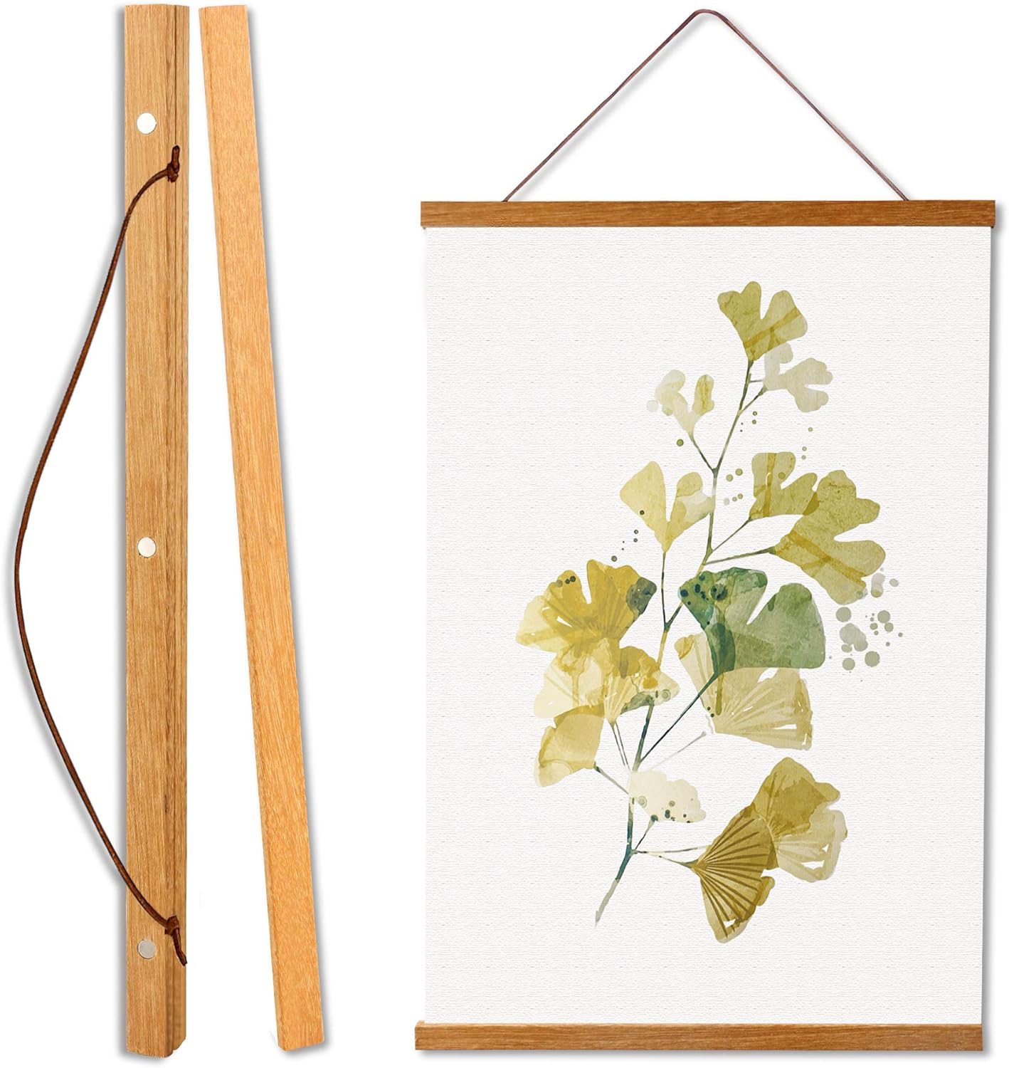 Wall Décor - WITCOLOR Magnetic Poster Hanger Frame, Teak Magnet Poster Frame 11x14 11x17 11x22 for Kids Paintings, Photos, Maps, Scrolls, Picture, Canvas Works and Art Prints