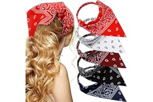 TOBATOBA Hairband, 5 Pcs Bandanas for Women Elastic Headbands, Hair Kerchief Head Scarf, Non Slip Paisley Headbands Hair Accessories for Women Girls