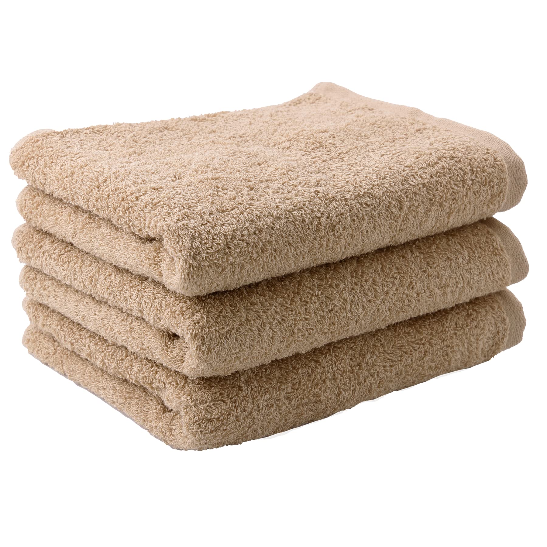 View 1 of ????? Muko Towel Plus, Medium Thick, Senshu Towel, Made in Japan, 100% Cotton, Same Color, (Hand Towels, Natural Brown)