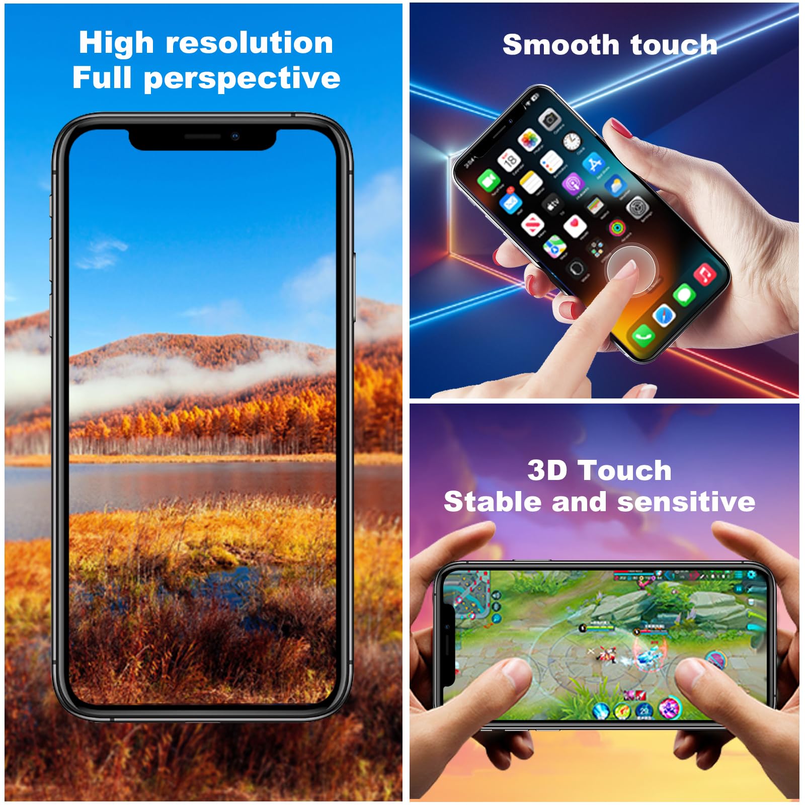 for iPhone 11 Pro Max Screen Replacement,Wholesale Full HD 6.5 inch COF LCD Display 3D Touch Digitizer Assembly with Waterproof Adhesive,for (Models A2161, A2218, A2220) No Repair Part Tools