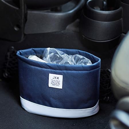 Amazon Jkm 車用 ゴミ箱 ダストボックス おしゃれ ポリエステル製 H160 W225 D115mm おもり付き 固定用マジックテープ付 車内 小物入れ 整理ボックス 収納ボックス としても使える マルチボックス ネイビー Jm1 車用ゴミ箱 車 バイク
