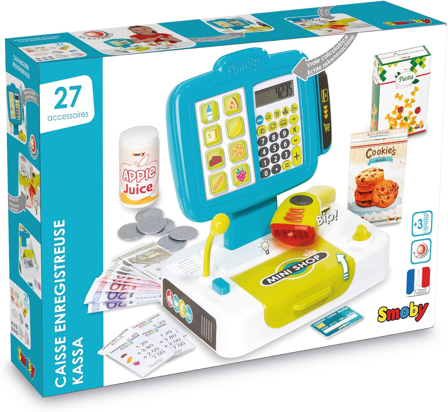 Caja registradora con calculadora y accesorios (Smoby 350104): Amazon.es: Juguetes y juegos