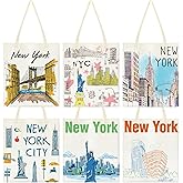 Paterr 6 Pcs Canvas Tote Bag Watercolor Souvenir Gift Souvenir Women Travel Gifts Grocery Shopping Bag Party Favors