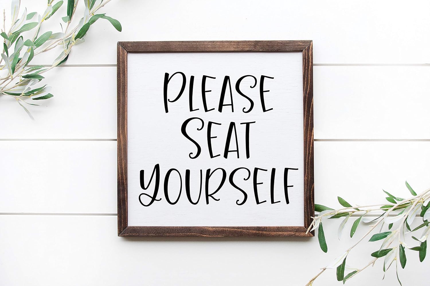 Unknow Señal enmarcada con Texto en inglés Please Seat Yourself de ...