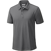 Cavva Men's Polo Shirts Golf Short Sleeve Dry Fit Moisture Wicking Performance Collared Polos Athletic Casual Work Shirt