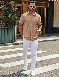 COOFANDY Shirts for Men Button Down Short Sleeve
