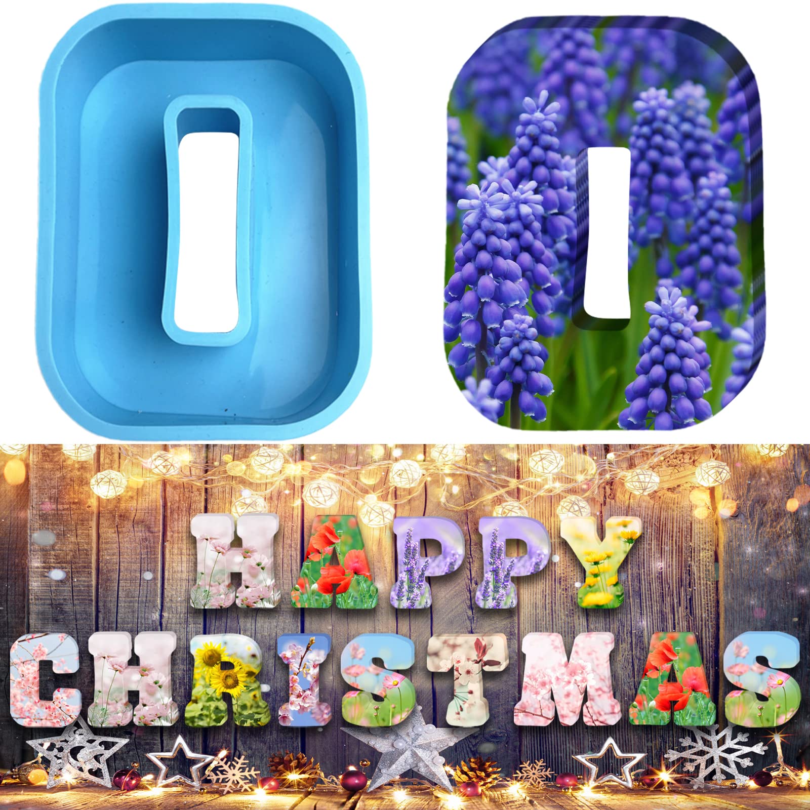 3D Alphabet Silicone Molds Large Letter Epoxy Molds for Resin 6 Inch DIY Resin Casting Letter Moulds Chocolate Baking Molds for Birthday Wedding Party Christmas Art Craft Ornaments (O)