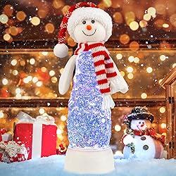 Christmas Snowman Decorations, Colorful LED Lighted