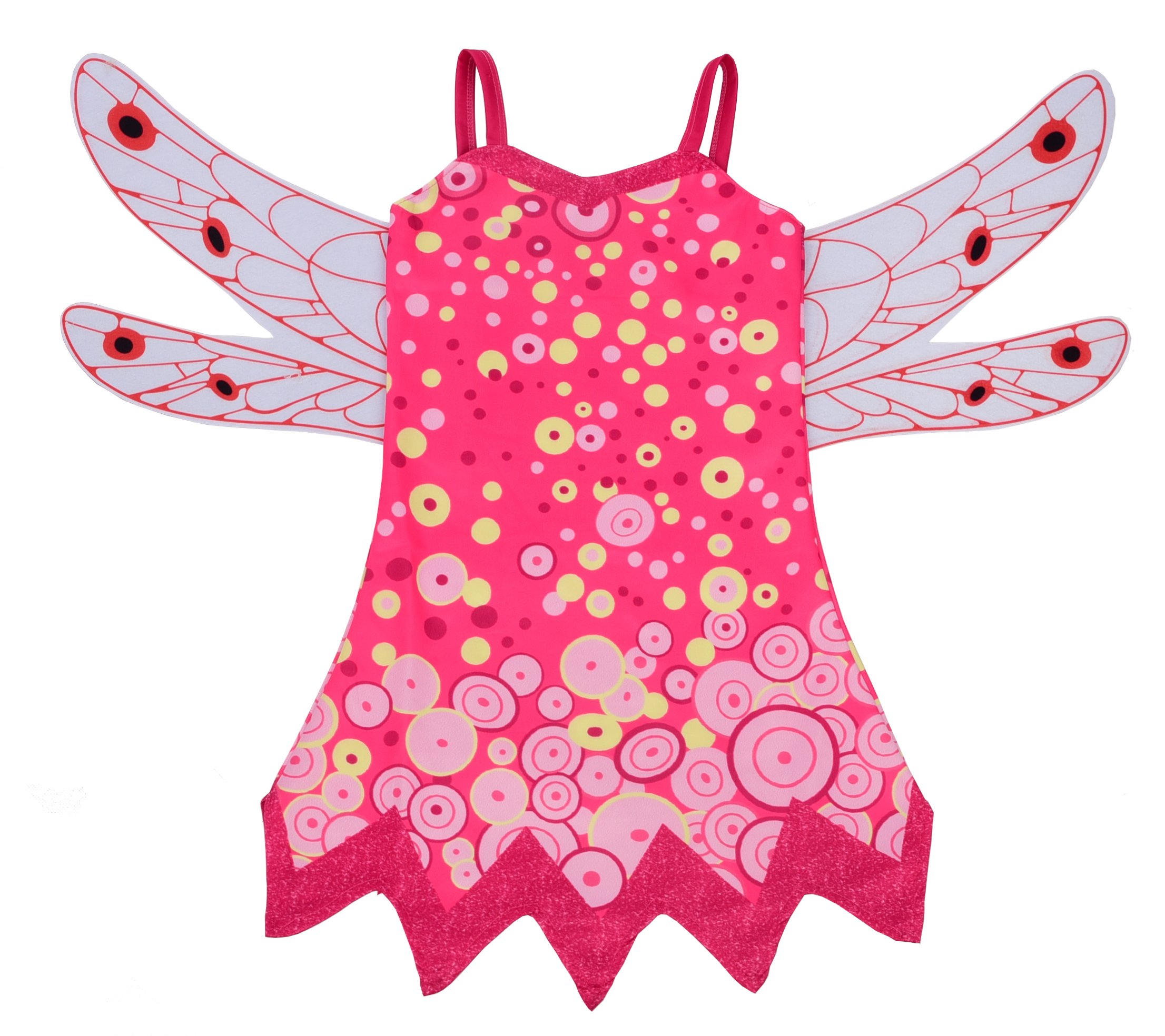 Lito Angels Girls Kids Mia and Me Costume Fancy Dress Up Kids Halloween Party Fairy Outfits with Wings Age 2-3 Years Hot Pink