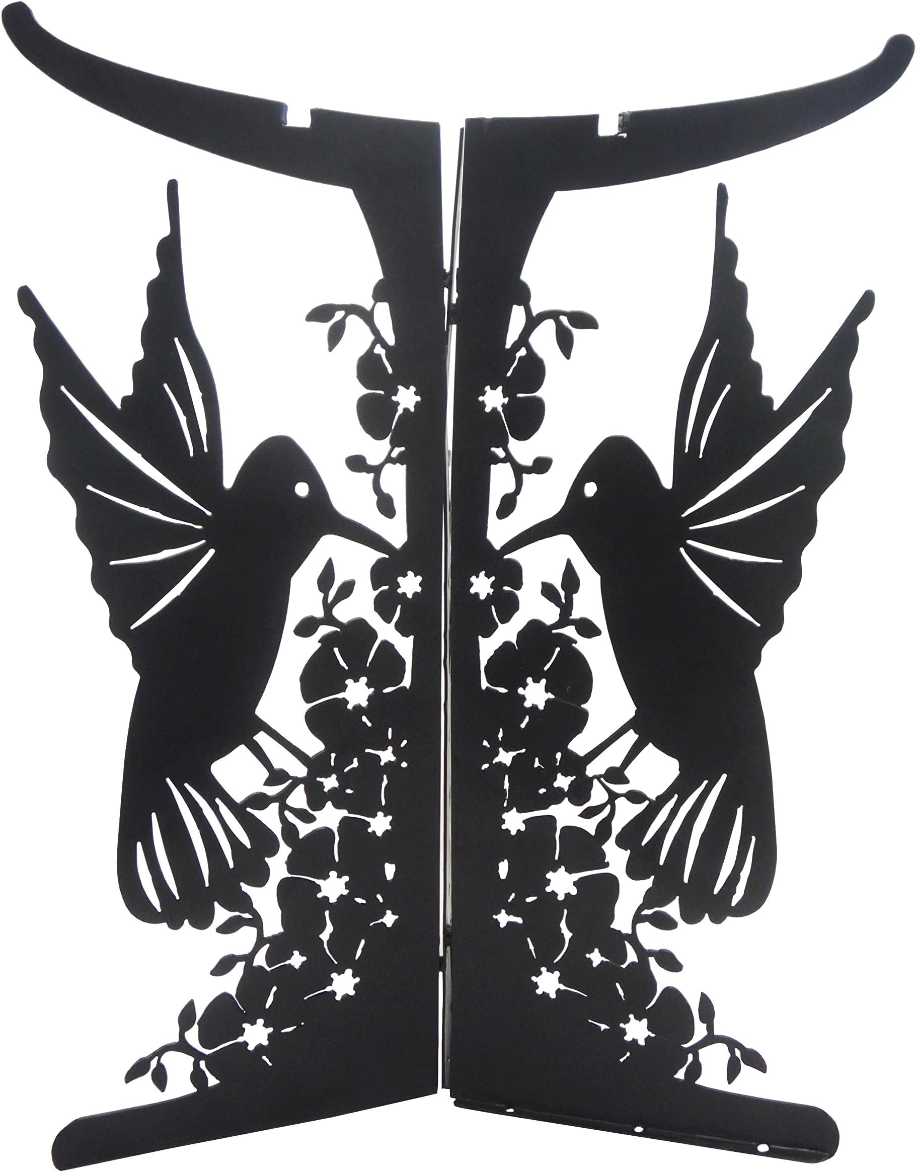 Tierra Garden 4-1813 Hummingbird Lasercut Metal Birdbath Bowl Base with Black Matte Finish