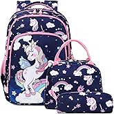 Girls Backpack for Elementary Kids School Bookbag Set Cute Unicorn Backpacks for Girls Water Resistant