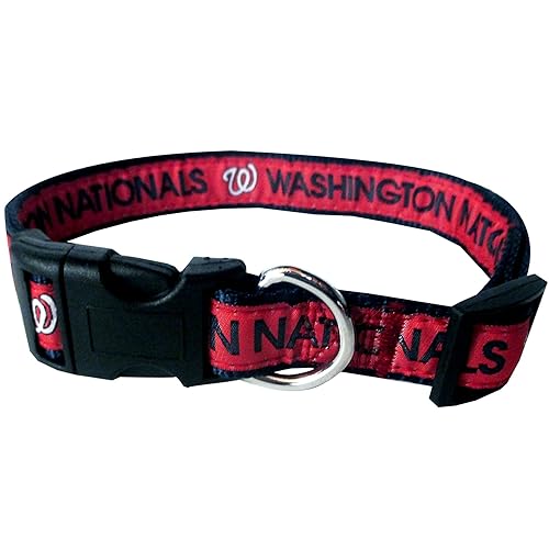 Pets First Washington Nationals Collar- Ribbon, Size: L (NAT-3036-L) (NAT-3036-LG)