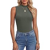 ANRABESS Mock Neck Tank Tops for Women Ribbed Knit Sleeveless Top Slim Fit 2026 Summer Casual Basic Layer Shirts