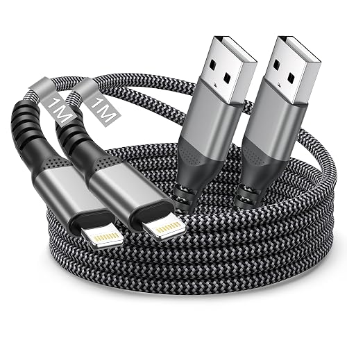 iPhone Charger Cable 1M 2Pack, USB to Lightning Cable 1M MFi Certified Apple iPhone Charging Cable Fast Charge i-Phone Lead Wire for Apple i-Phone 14 Pro Max/13 Pro/13 Mini/13/12/11/XS/XR/8/7/SE,iPad
