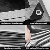 EPFHR Tarpaulin Waterproof 3m x 3m 180GSM Heavy Duty Silver/Black view 7