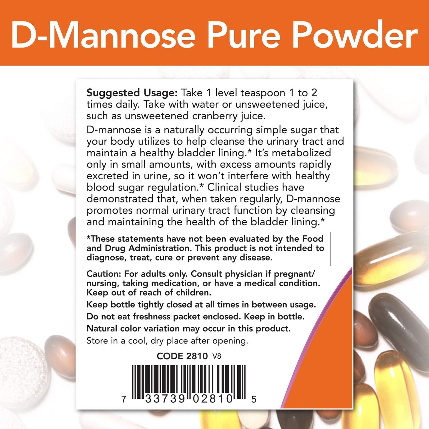 NOW Supplements, D-Mannose Powder, Non-GMO Project Verified, Healthy Urinary Tract*, 3-Ounce: Health & Personal Care