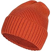 Kids Merino Wool Beanie Hat for Boys Girls Winter Classic Knit Beanies Unisex Cuffed Skull Ski Snow Caps Age 7-14