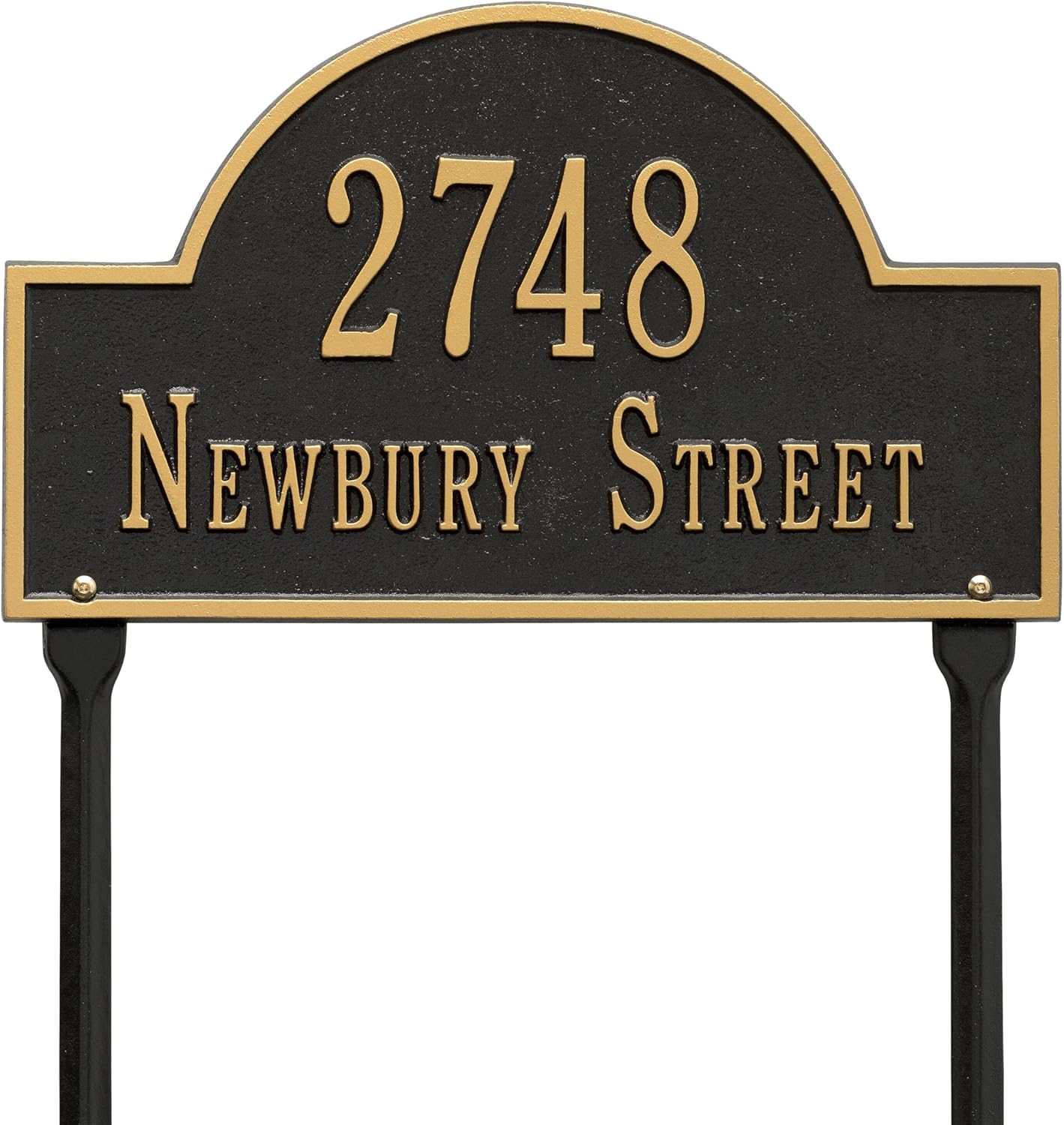 Address Signs - Comfort House Custom Metal Address Plaque With Lawn Mount Stake - MADE IN USA House Number and Street Name Sign # 63159F2.