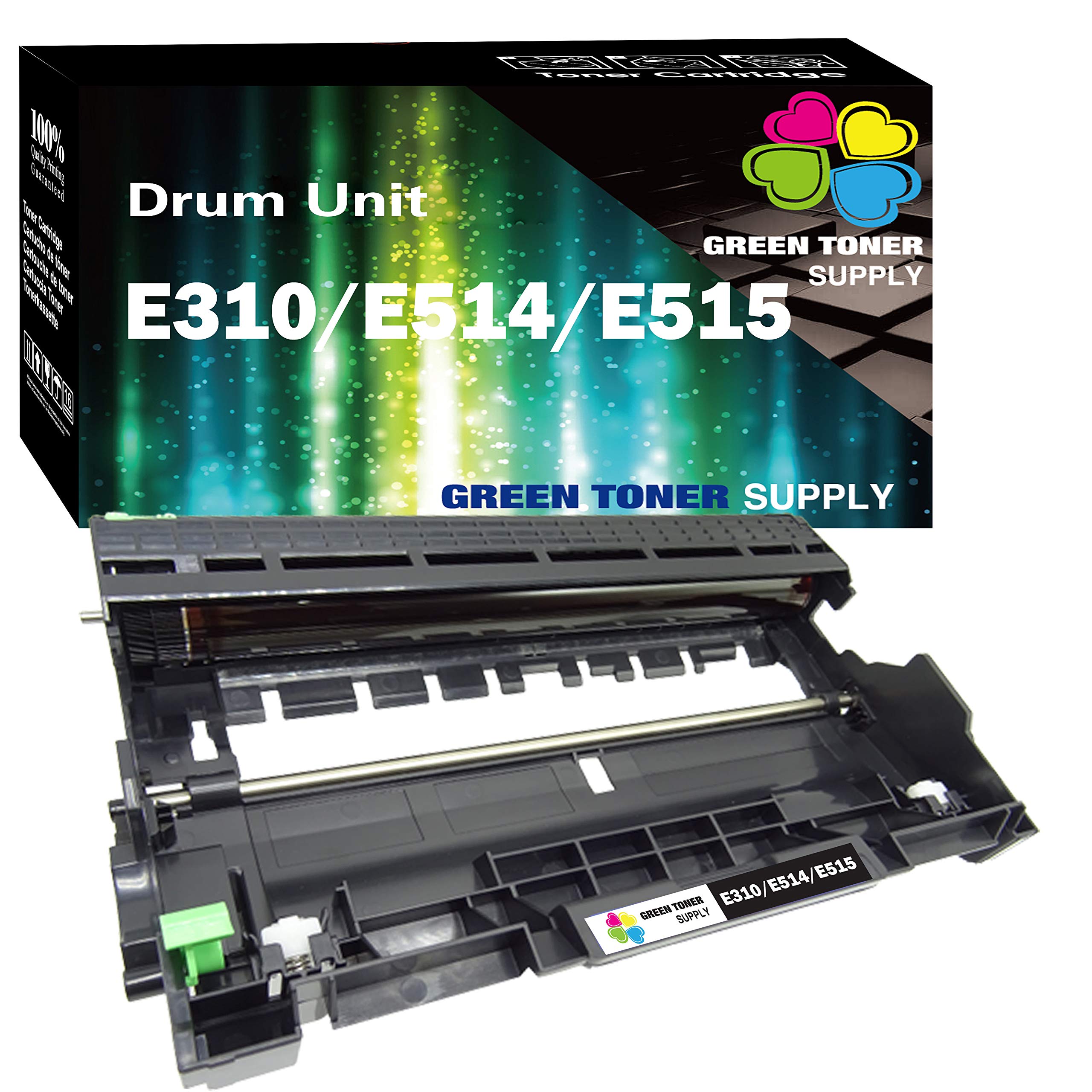 Photo 1 of Green Toner Supply (Drum Only) 1-Pack Compatible E515 E514 E310 Drum Unit 1xDrum High Yield (12,000 Pages) Work for Dell E310dw E514dw E515dw E515dn Printer