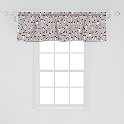 Ambesonne Mushroom Window Valance, Nature Garden