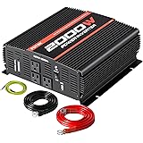 POTEK 2000W Power Inverter 3AC Outlets 12V DC to 110V AC Car Inverter with 2A USB Port and Bluetooth