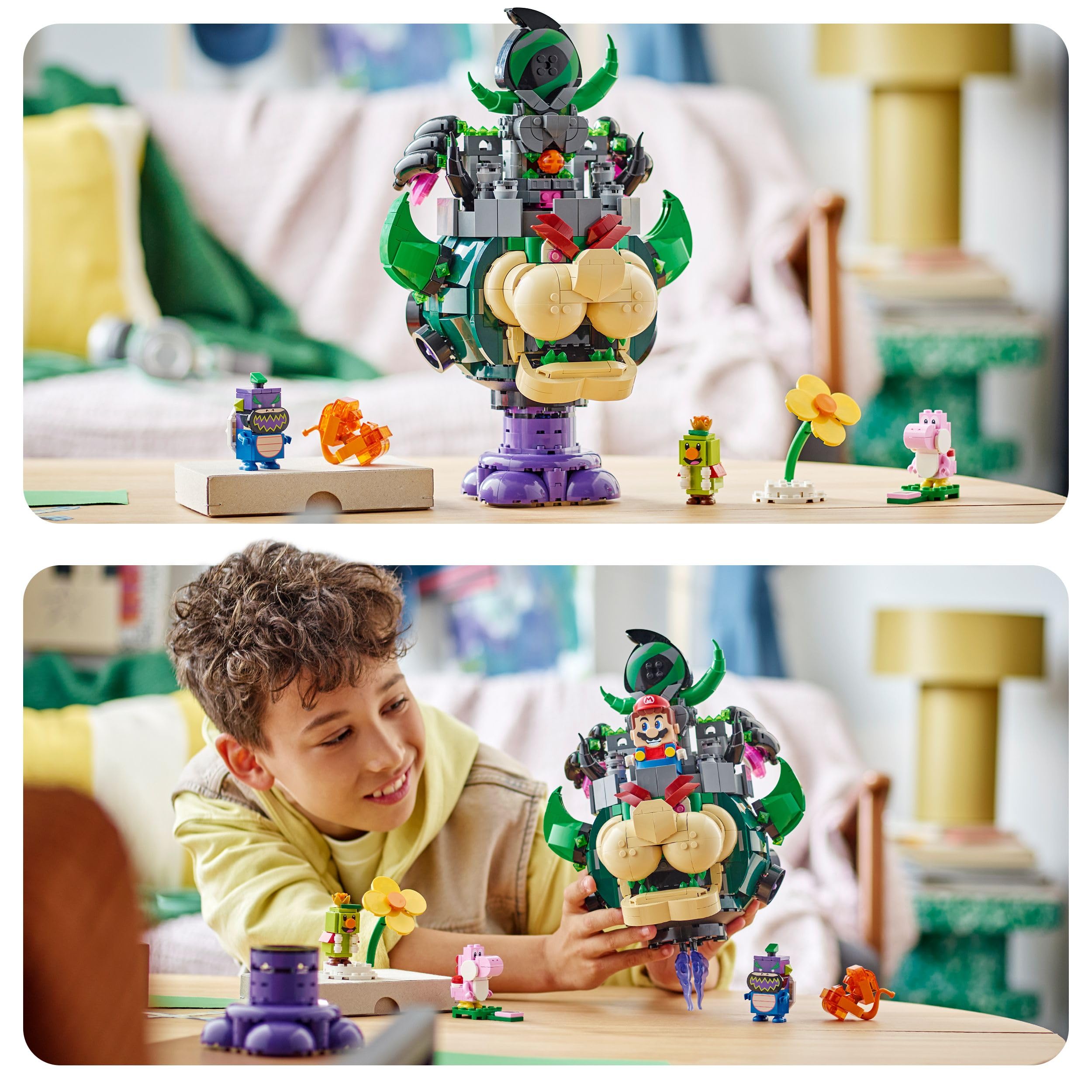 LEGO Super Mario Prinz Florian & Schloss Bowser - Interaktives Spielzeug mit 4 Figuren - Pinker Yoshi & Stand zum Spielen & Ausstellen - Gamer Geschenk für Jungen & Mädchen ab 9 Jahren - 72042 8
