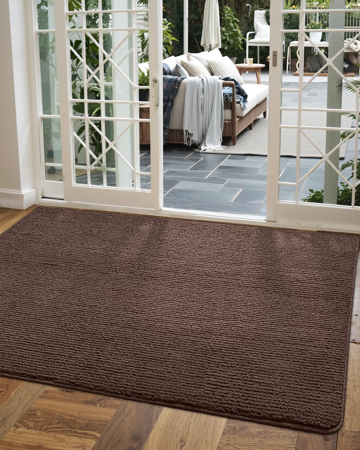 Photo 1 of DEXI Door Mat Entryway Doormat Front Entrance Non-Slip Low Profile Washable for Inside Entry 35.5"x59",Brown
