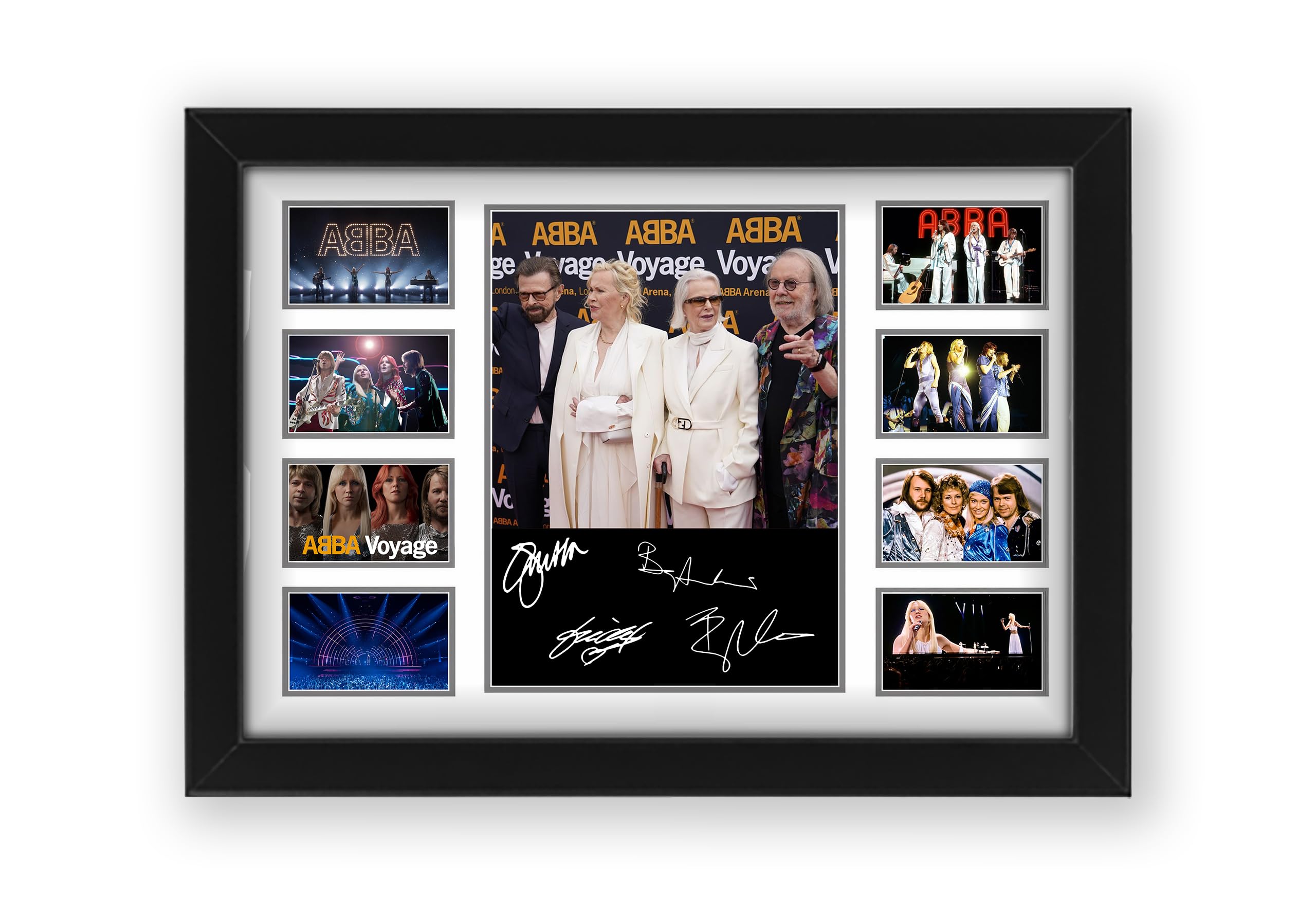 ABBA Supergroup Signed Poster Print - Limited Edition Autograph Fan Gift – Collectible Memorabilia Merchandise (Framed A4 (30x21cm))