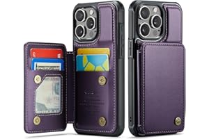 Vinich for iPhone 15 Pro Wallet Case with Card Holder, RFID Blocking for iPhone 15 Pro Case for Women Men, Durable Kickstand Shockproof Phone Case for iPhone 15 Pro, Purple