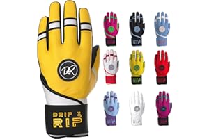 Drip & Rip Baller Series Premium Long Cuff Batting Gloves for Baseball and Softball in Youth and Adult Sizing
