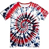Ugtewxu Kids Neon Tie Dye Shirt for Boys Girls Tie-Dye T-Shirt Hippes Tshirt Senior Children Tee Size 6-16 Years Age