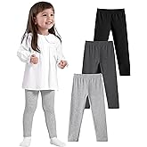 ZUEMET 3 Pack Baby Cotton Pants Toddler Boys Girls Leggings Basic Clothes Size 18M-5T