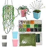 ZCYZXJY Beaded Plant Kit for Adults, Glass Beads Plant Making DIY Craft Kit with Pots & Foam, Handmade Beaded Succulent and Hanging Vine Decor, Creative Gift for Plant Lovers