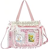 KJEYOB Ita Bag,DIY Clear Pin Display Bag with Insert and Accessories,Anime Kawaii Ita Crossbody Purse,Women Y2K Shoulder Bags