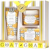 Beekman 1802 Honey &amp; Orange Blossom 3-Piece Body Care Set | Goat Milk Skincare Gift Set with Bar Soap, Whipped Body Cream &amp; Hydrating Hand Cream, Travel Size Body Care Kit