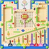 zhiwuzhu 2 in1 Magnetic Color and Number Maze,Wooden Montessori Preschool Learning Activities Toys,Toddler Travel Essentials Toys,3 4 5 Year Old Boy Girl Birthday Gift Toys