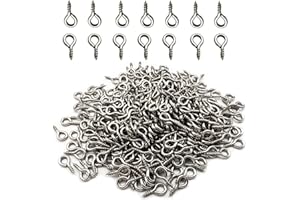 IDEALSV 1000 Pcs Small Screw Eye Pins Jewelry Making Eyelet Hook for Craft 10 x 5mm Silver