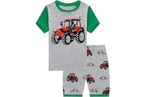 KikizYe Boys Short Sleeve Pajamas Kids Summer Pjs Children pajamas