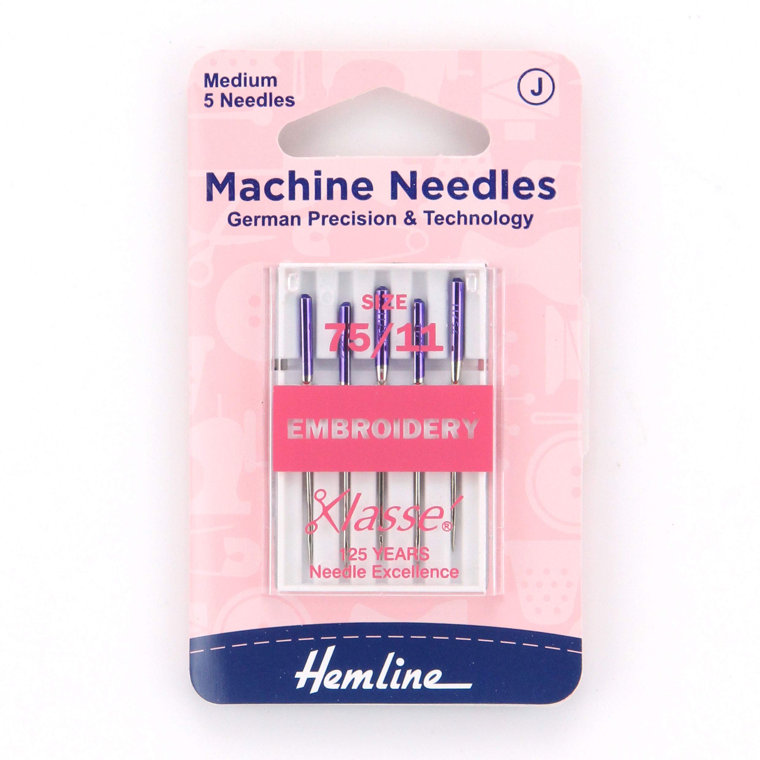 Hemline Sewing Machine Needles - Embroidery - 75/11 108.75