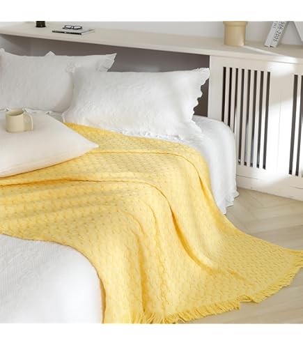 Simple&Opulence Cotton Muslin Throw Blanket For Bed, Couch, Knit Woven Gauze Blanket With Tassels, Soft Lightweight Cozy Pre-Washed Breathable Farmhouse Decoration For All-Season (Grey