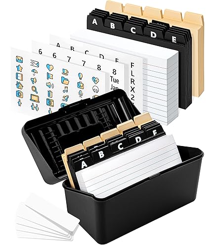 Amazon.com : Oxford 01351 Plastic Index Card Flip Top File Box Holds 300 3  x 5 Cards, Matte Black (1 EA) : Note Card Holder : Office Products