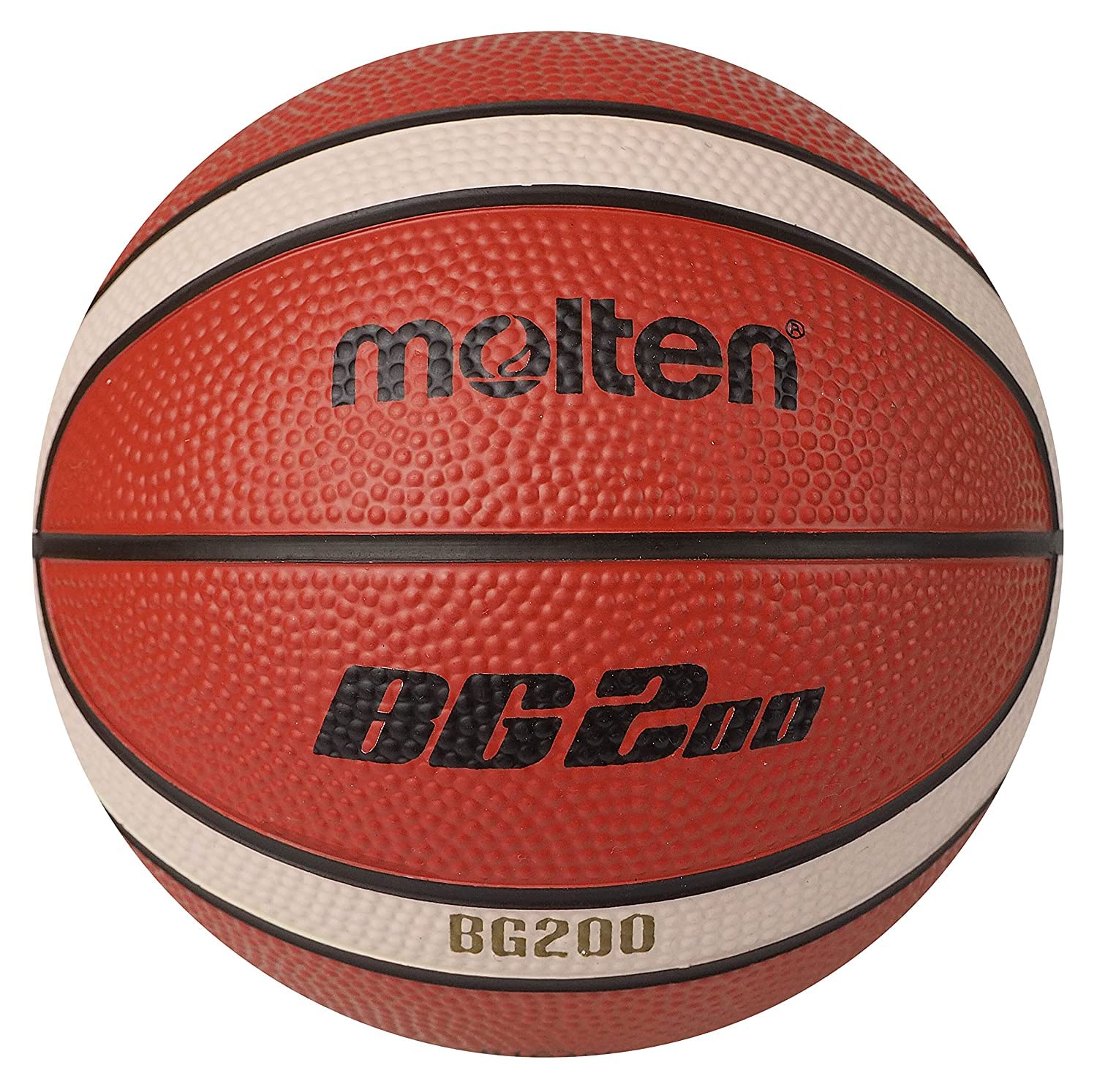 Molten Rubber Basketball, Indoor/Outdoor Play, Orange/Ivory, Fun Size, Size 1, Suitable For Boys & Girls 2, 3, 4, 5, 6 & 7