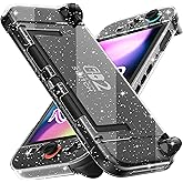 [Improved Easy Dockable Version] Clear Glitter Case for Nintendo Switch 2, FANPL Protective Cover for Switch 2 and JoyCon Controller - Strong and Durable, Not Easy to Fall Off